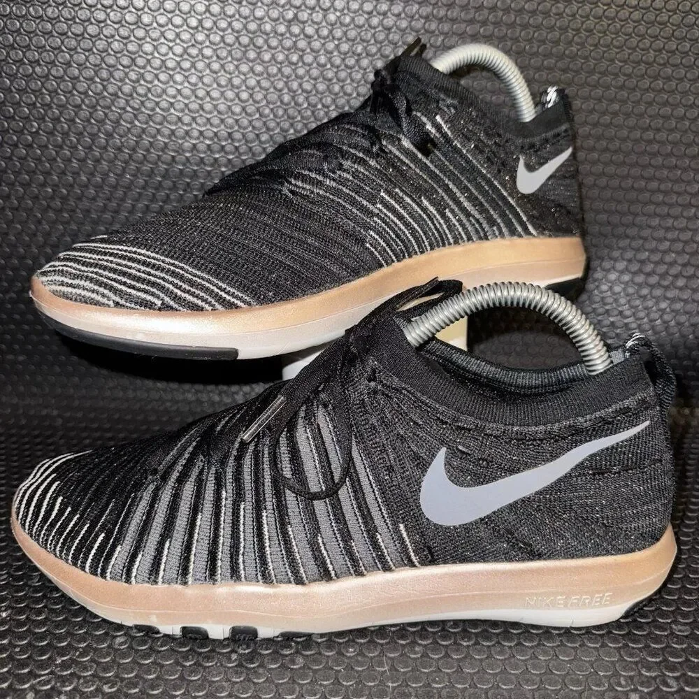 Nike Free Transform Flyknit Black Running Athletic Shoe Sneaker Womens Size 8.5